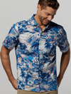 Tori Richard Men's Nostalgic Coast Cotton Lawn Camp Shirt - Marina