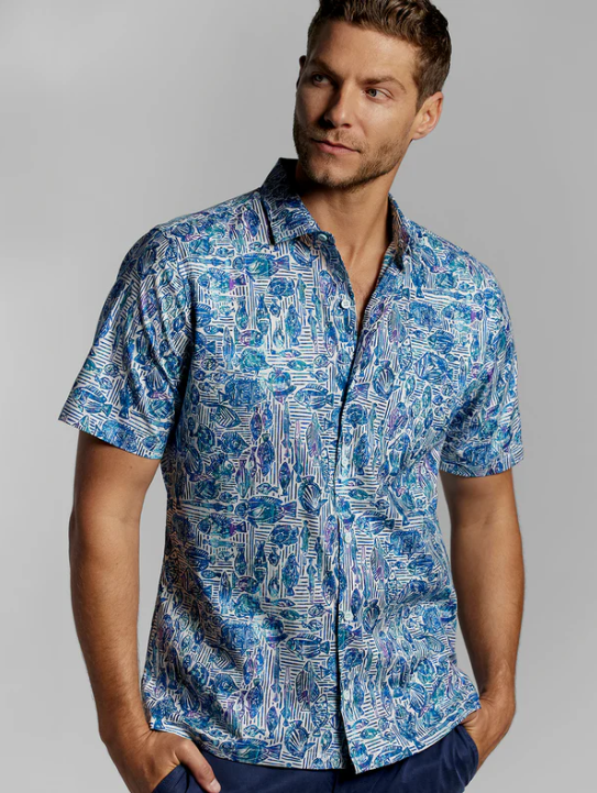 Tori Richard Men's Bountiful Cotton Lawn Camp Shirt - White
