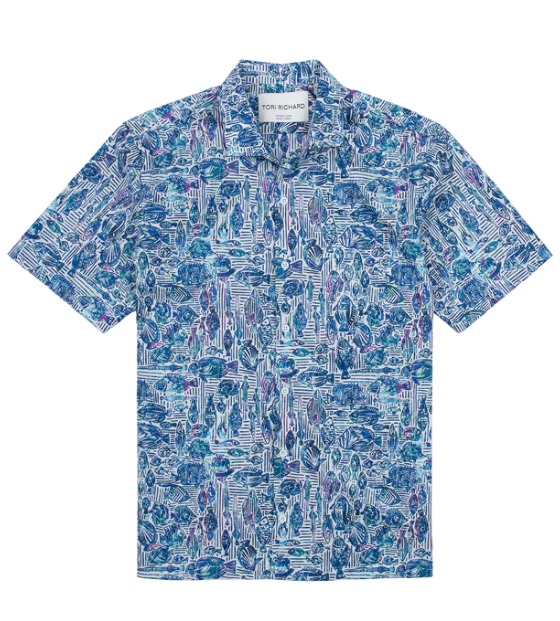 Tori Richard Men's Bountiful Cotton Lawn Camp Shirt - White
