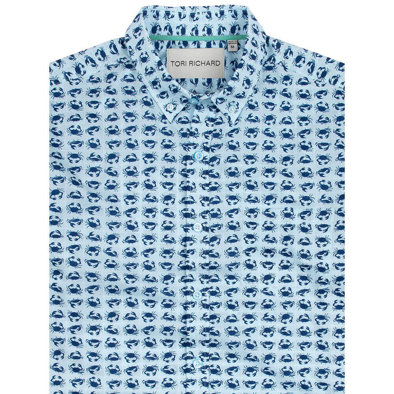 Tori Richard Consortium Camp Shirt - Blue Frost