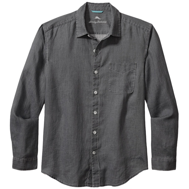 Tommy Bahama Sea Glass Breezer Linen Long Sleeve Shirt - Coal