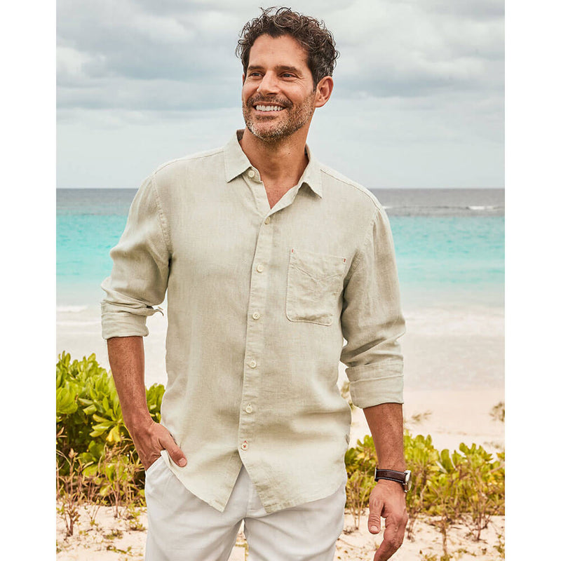 Tommy Bahama Sea Glass Breezer Linen Long Sleeve Shirt - Natural*