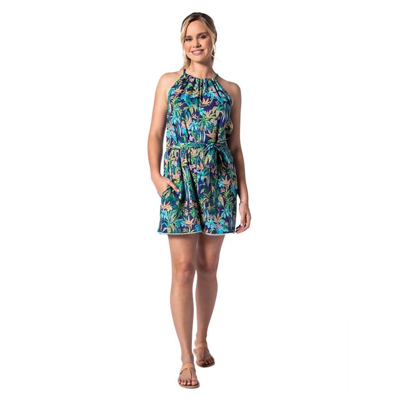 Tori Richard Around The Island Chriselle Romper - Navy