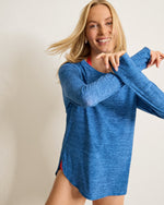 Tommy Bahama Active Long Sleeve Relaxed T-Shirt Cover Up - Indigo Tide