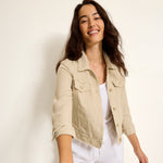 Tommy Bahama Women's Two Palms Raw Edge Jacket - Natural