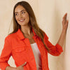 Tommy Bahama Women's Two Palms Raw Edge Jacket - Orange Flame