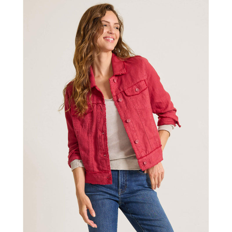 Tommy Bahama Women's Two Palms Raw Edge Linen Jacket - Deep Havana