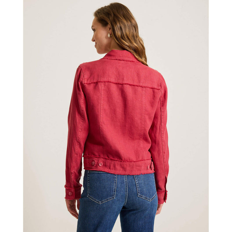 Tommy Bahama Women's Two Palms Raw Edge Linen Jacket - Deep Havana