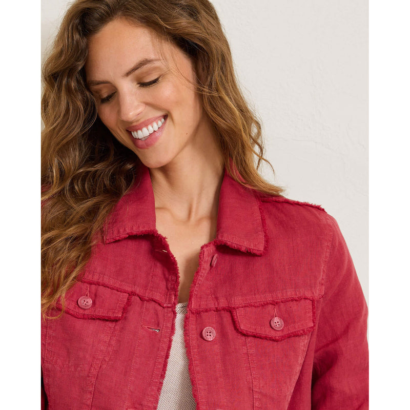 Tommy Bahama Women's Two Palms Raw Edge Linen Jacket - Deep Havana