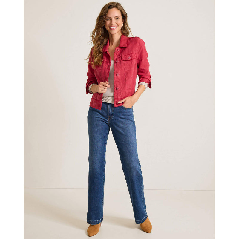Tommy Bahama Women's Two Palms Raw Edge Linen Jacket - Deep Havana