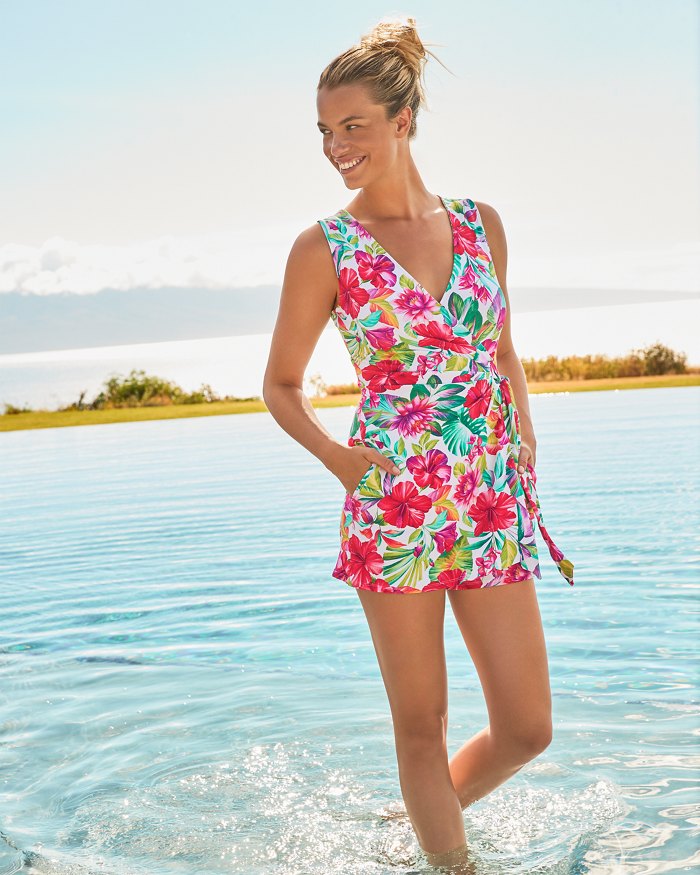 Tommy Bahama Womens Island Cays Fiesta Romper Coverup - White*