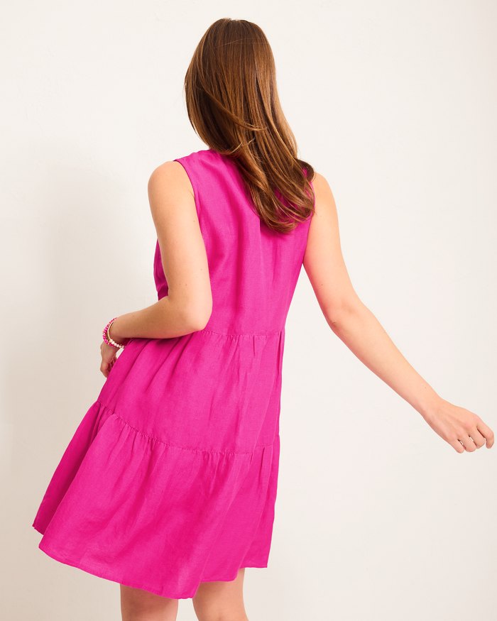 Tommy Bahama Womens St Lucia Sleeveless Tier Dress Coverup - Pink Maui