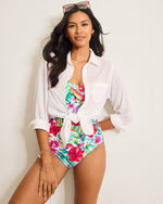 Tommy Bahama Womens Island Cays Fiesta Bandeau One Piece Swimsuit - White