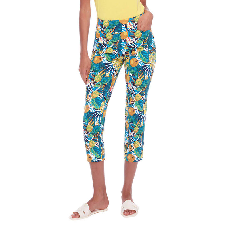 UP! 25-Inch Techno Citrus Crop Pant - Citrus Print