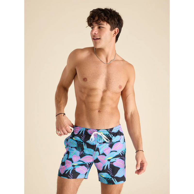 Chubbies 5.5-Inch The Fluorescent Funk Swim Trunks - Black
