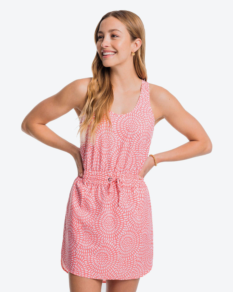 Southern Tide Womens Laila Burst of Brightness Dress - Sunkist Coral*