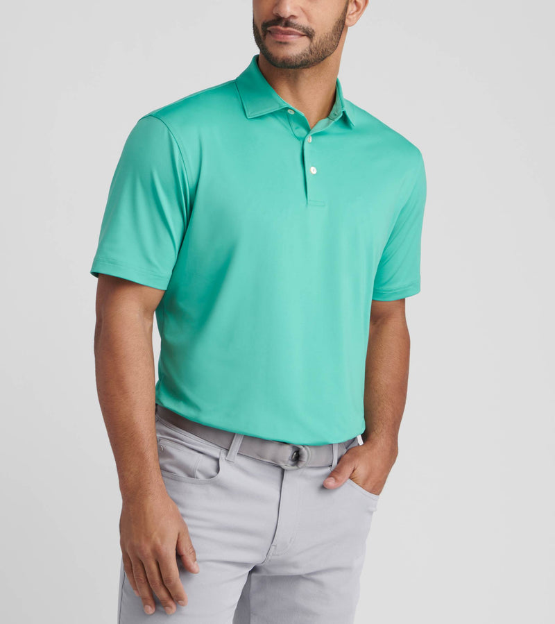 Peter Millar Men's Solid Performance Jersey Polo Shirt - Meadow