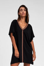 Pitusa Mini Pima Abaya Tunic Cover Up - Black