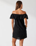 Tommy Bahama Harbour Eyelet Off The Shoulder Dress Cover Up - Black*