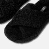 FitFlop iQushion D-Luxe Teddy Cross Slides - All Black