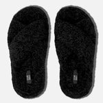 FitFlop iQushion D-Luxe Teddy Cross Slides - All Black
