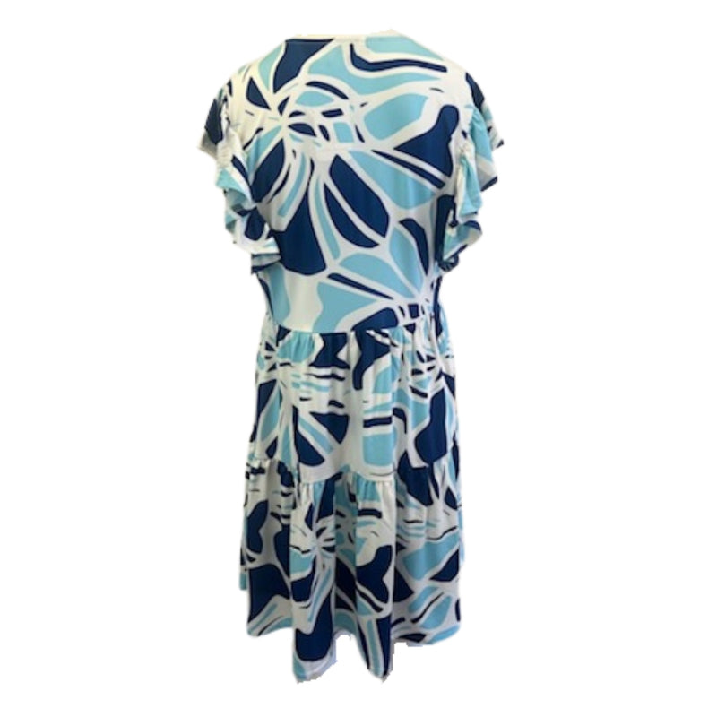 La Mer Luxe Mika Short Sleeve Dress - Caroline/Aegean