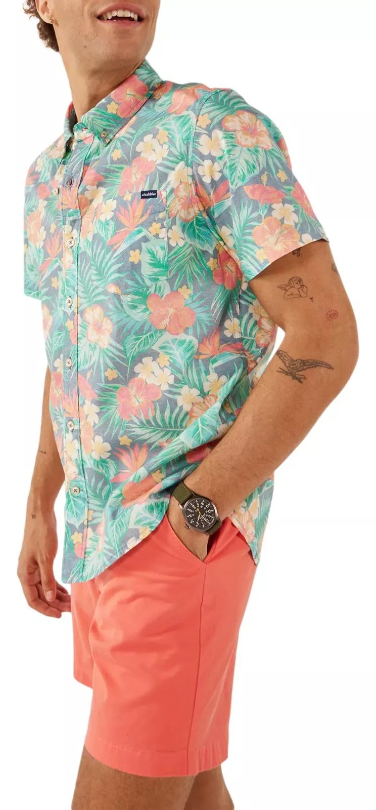 Chubbies The Life in Paradise Short Sleeve Sport Shirt - Navy