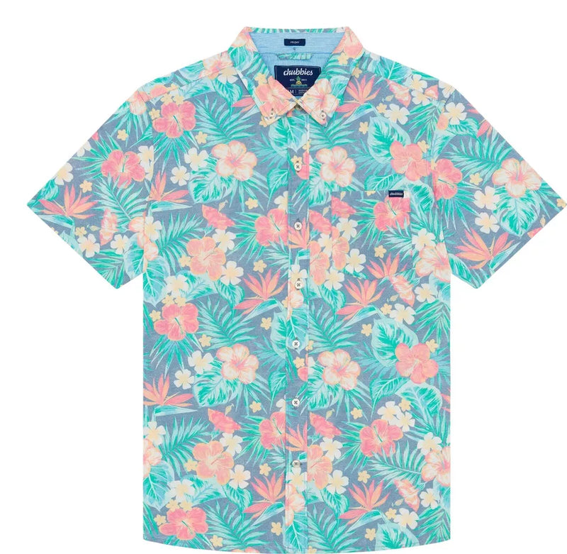 Chubbies The Life in Paradise Short Sleeve Sport Shirt - Navy