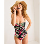 Tommy Bahama Womens Lily Cat Shirred Bandeau One Piece Swimsuit - Black*