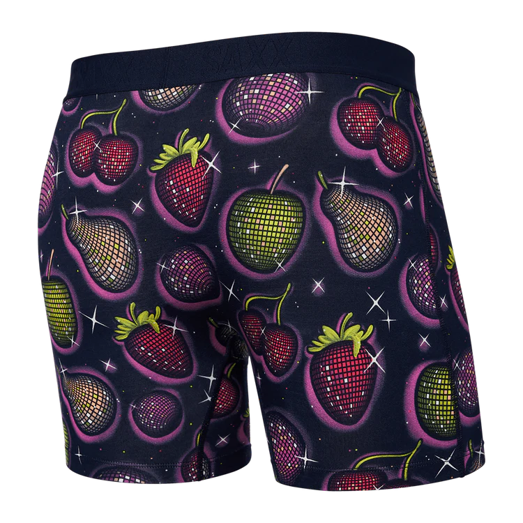 SAXX Vibe Super Soft Disco Fruit Boxer Briefs - Maritime Blue