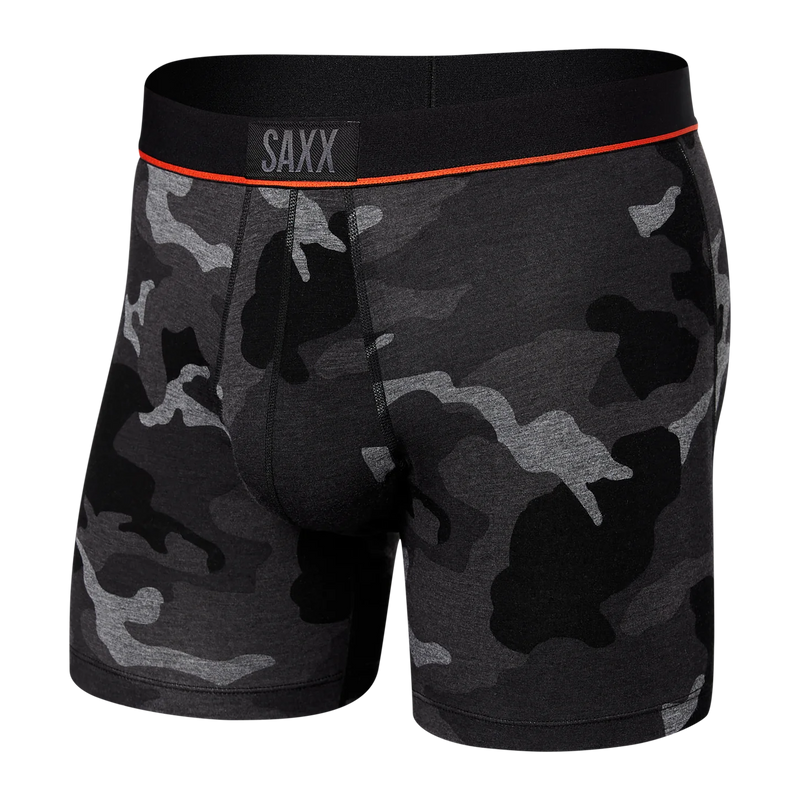 SAXX Vibe Super Soft Supersize Camo Boxer Briefs - Black