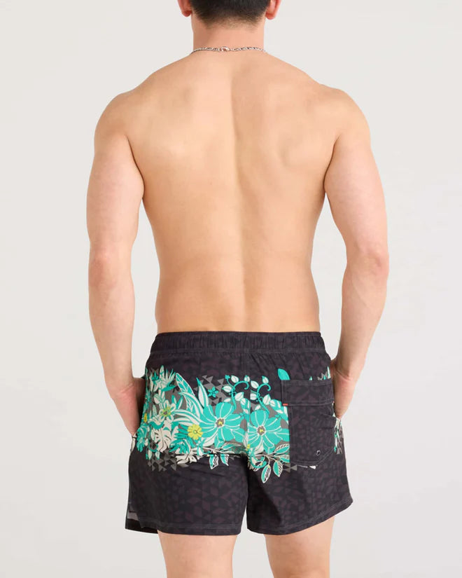 Saxx 5-Inch Oh Buoy 2N1 Volley Swim Trunks - Diamondhead - Black