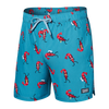 SAXX 5-Inch Oh Buoy 2N1 Volley Shrimp Cocktail Swim Trunks - Blue Moon