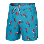 SAXX 5-Inch Oh Buoy 2N1 Volley Shrimp Cocktail Swim Trunks - Blue Moon