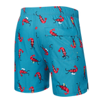 SAXX 5-Inch Oh Buoy 2N1 Volley Shrimp Cocktail Swim Trunks - Blue Moon