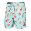 SAXX 5-Inch Oh Buoy 2N1 Volley One Hit Wondermelon Swim Trunks - Multi