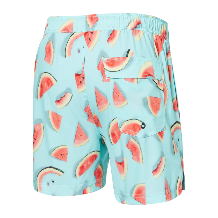 SAXX 5-Inch Oh Buoy 2N1 Volley One Hit Wondermelon Swim Trunks - Multi