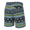 SAXX 5-Inch Go Coastal 2N1 Volley Pina Stripe Swim Trunks - Black Multi