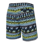 SAXX 5-Inch Go Coastal 2N1 Volley Pina Stripe Swim Trunks - Black Multi