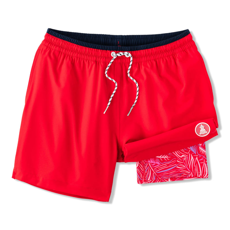 Chubbies 5.5-Inch The Fired Ups Swim Trunks - Bright Red