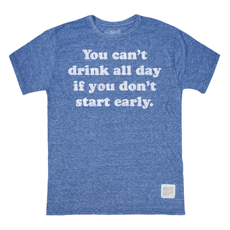 Retro Brand Cant Drink All Day Early Tri-Blend Unisex T-Shirt - Royal