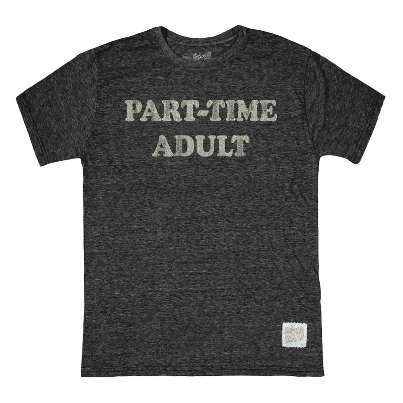 Retro Brand Part Time Adult Tri-Blend Unisex T-Shirt - Black