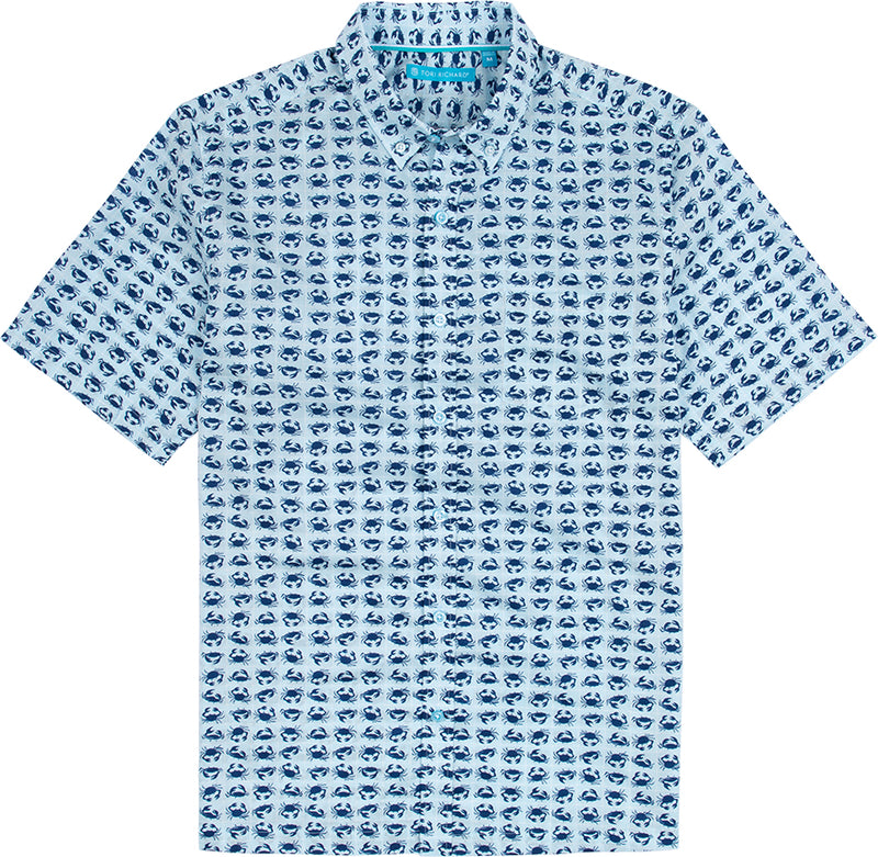 Tori Richard Consortium Camp Shirt - Blue Frost