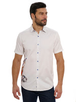 Robert Graham Ice & Dice Short Sleeve Classic Fit Sport Shirt - White