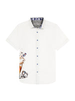 Robert Graham Ice & Dice Short Sleeve Classic Fit Sport Shirt - White