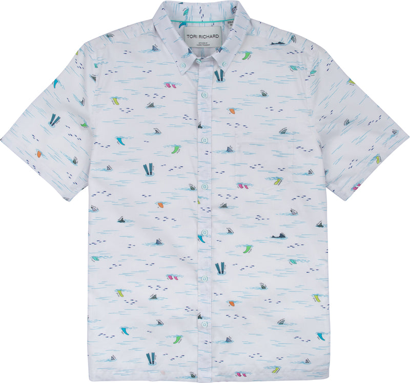 Tori Richard Men's Fins Of Hawaii Camp Shirt - White