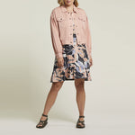 Tribal Long Sleeve Snapped Front Cropped Jacket - Mink