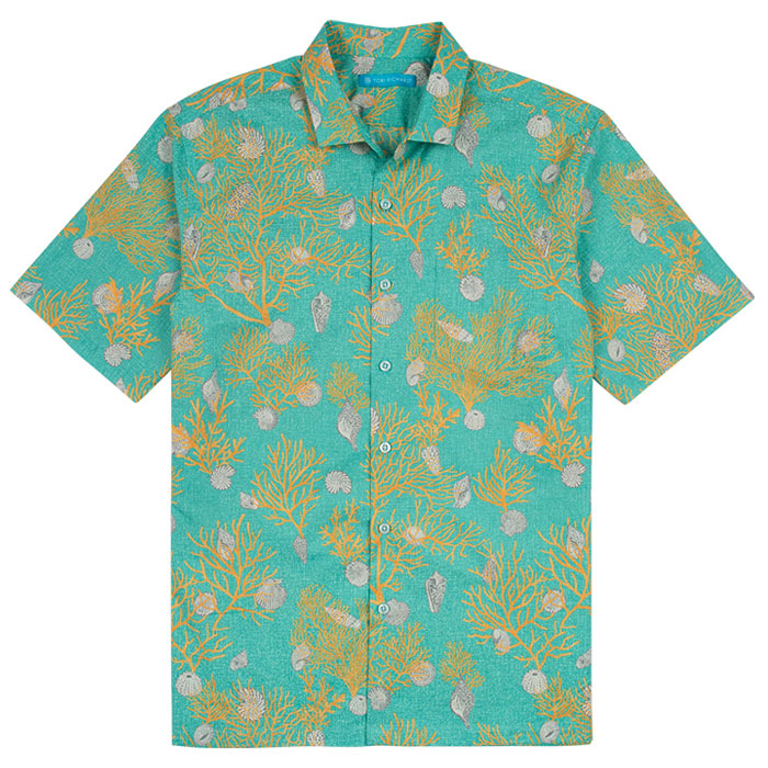 Tori Richard Sea Shell Story Cotton Lawn Camp Shirt - Sea Spray