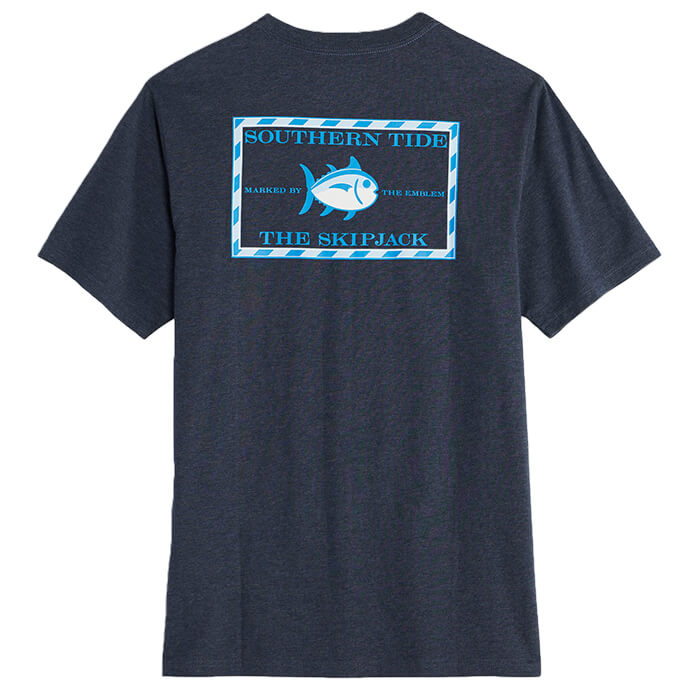 Southern Tide Mens Heathered Original Skipjack T-Shirt - Heathered Indigo Oasis