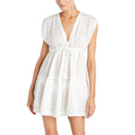 Robin Piccone Natalie Flouncy Tunic Dress Coverup - White